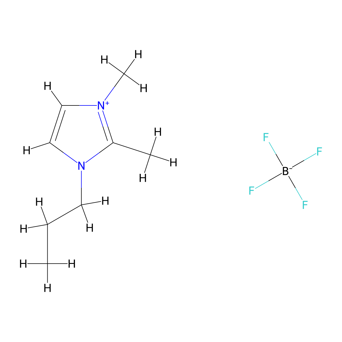 1-Propyl-2,3-dimethylimidazolium tetrafluoroborate molecular structure, CAS 157310-72-0