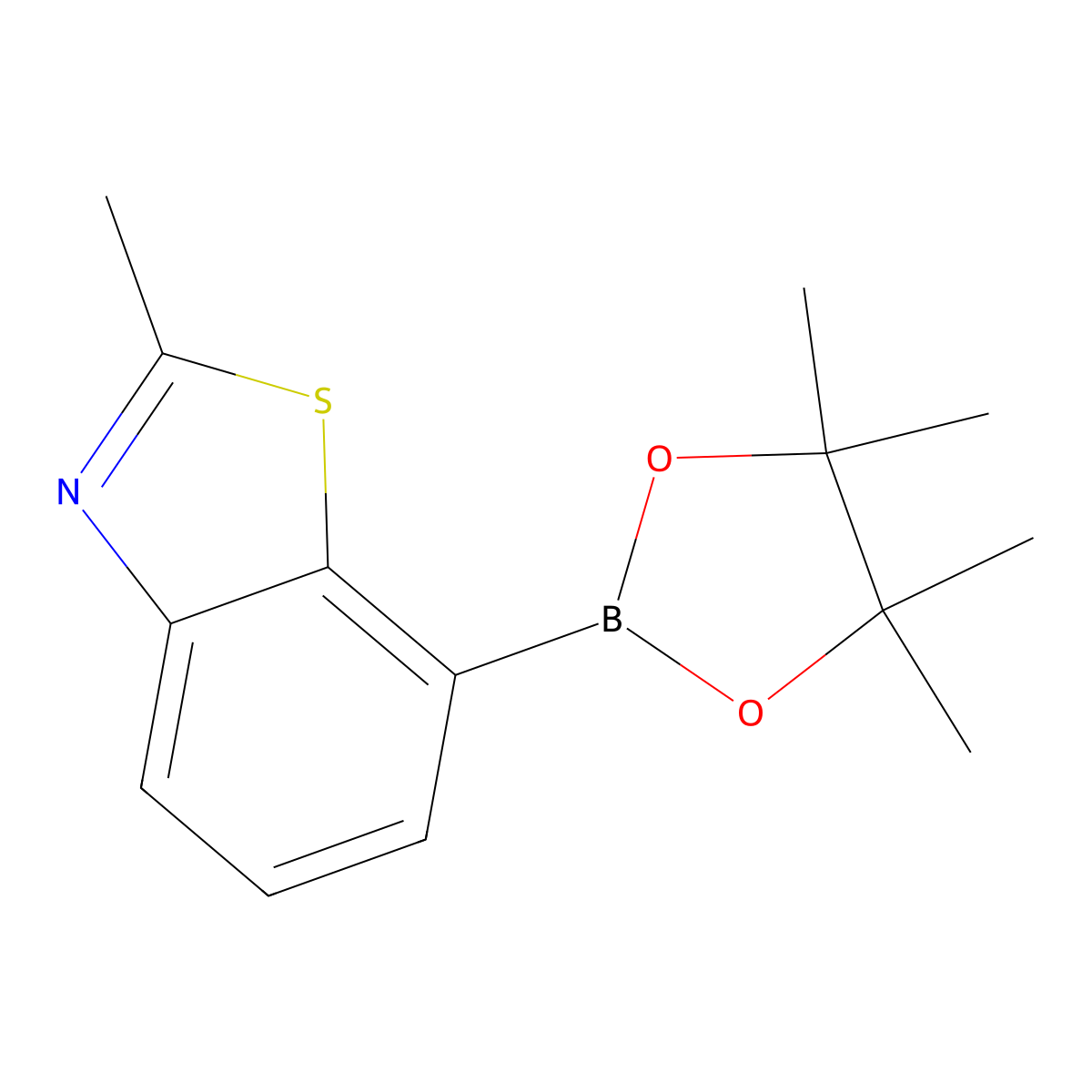 2-Methyl-7-(4,4,5,5-tetramethyl-1,3,2-dioxaborolan-2-YL)benzo[D]thiazole molecular structure, CAS 1573171-26-2