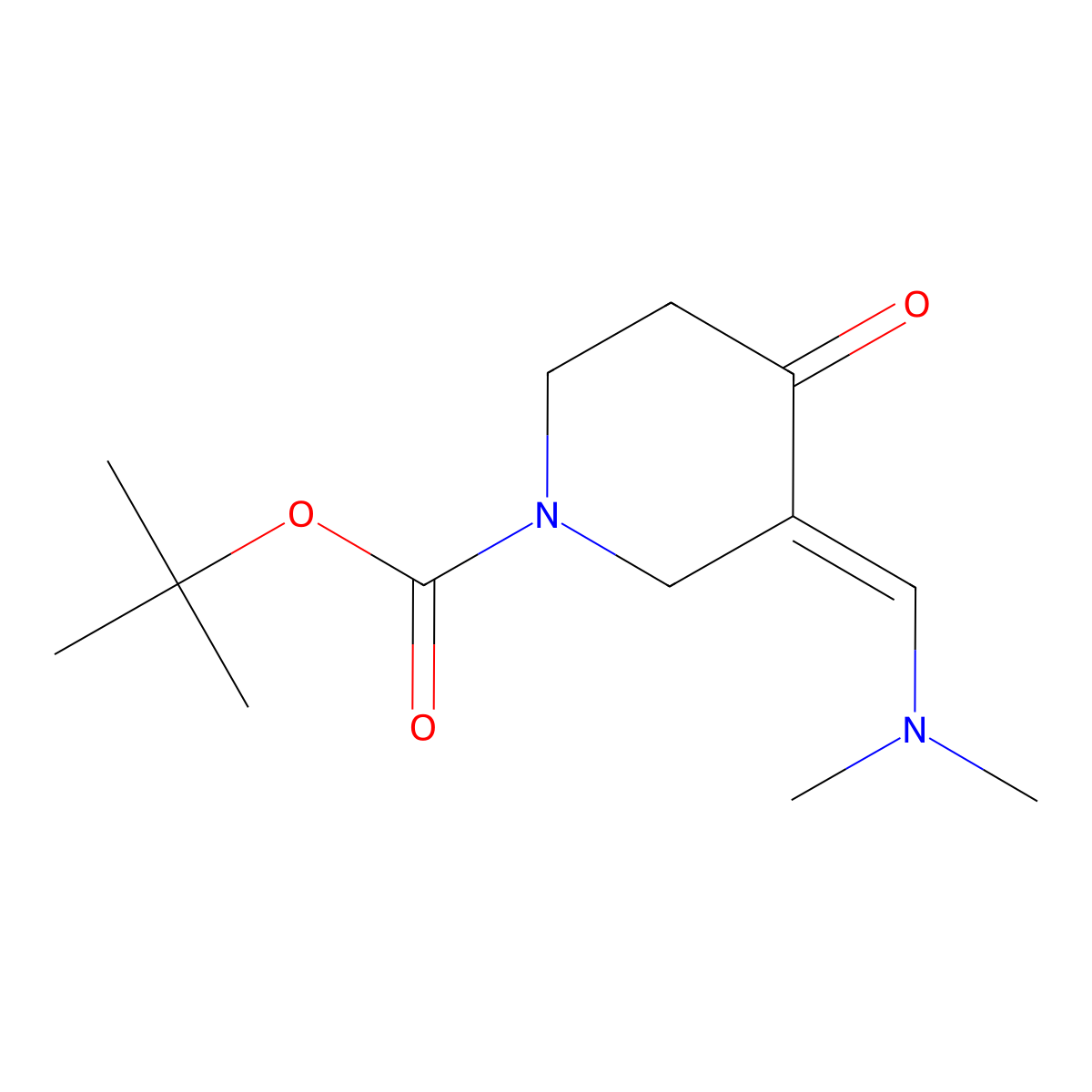 tert-butyl 3-[(dimethylamino)methylene]-4-oxotetrahydro-1(2H)-pyridinecarboxylate molecular structure, CAS 157327-41-8