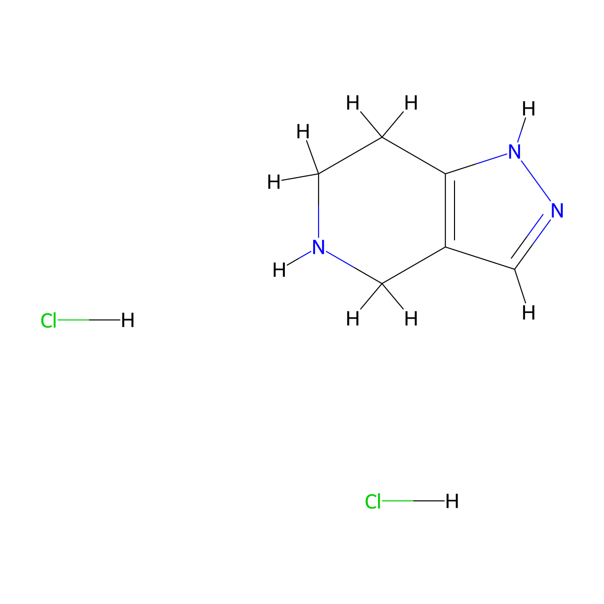 1H,4H,5H,6H,7H-pyrazolo[4,3-c]pyridine dihydrochloride molecular structure, CAS 157327-44-1