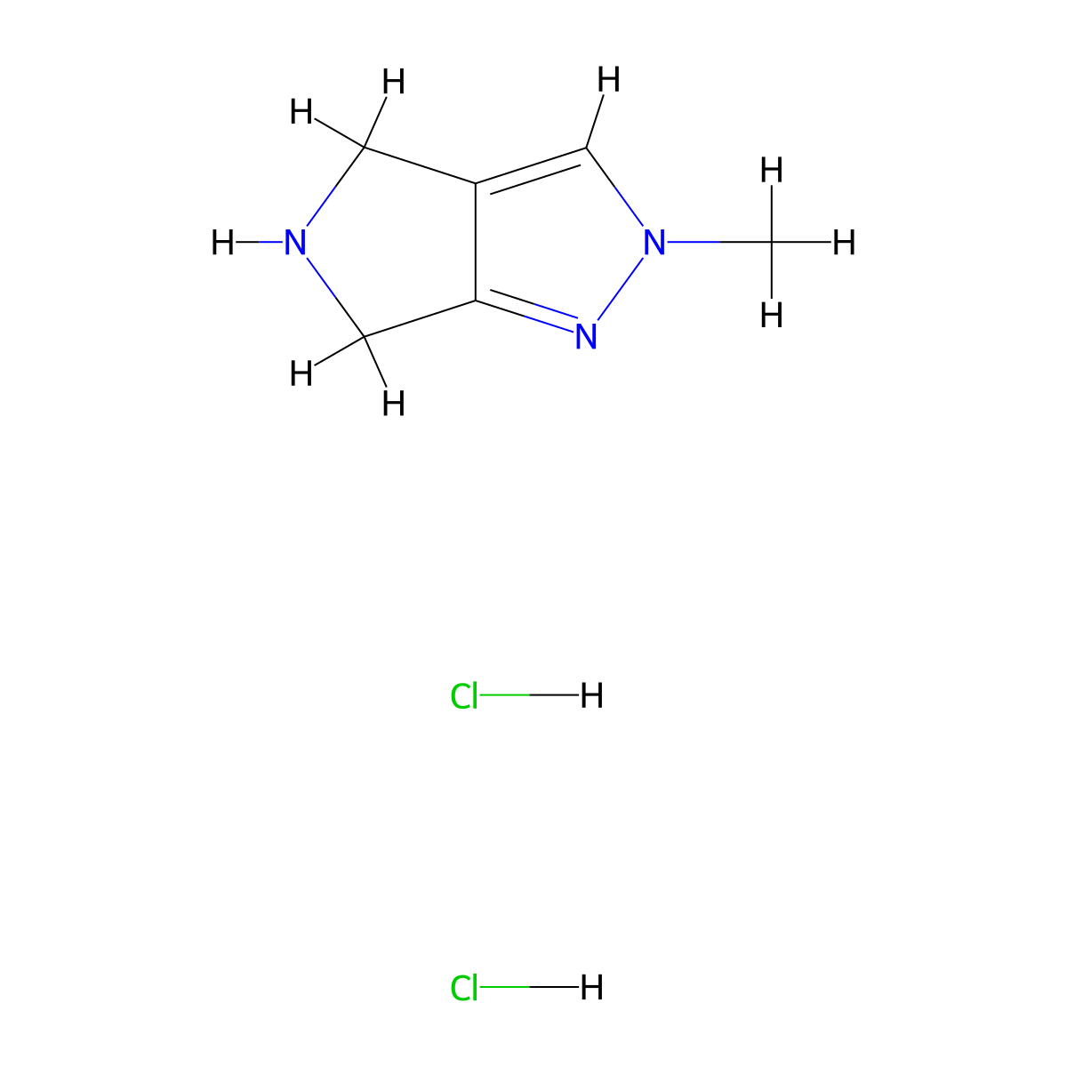 2-Methyl-2,4,5,6-tetrahydropyrrolo[3,4-c]pyrazole dihydrochloride molecular structure, CAS 157327-48-5