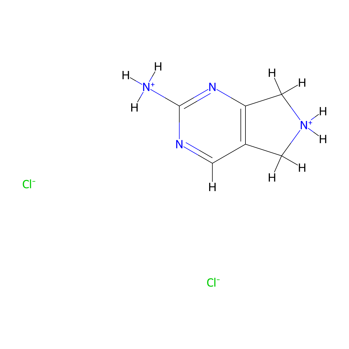 6,7-dihydro-5H-pyrrolo[3,4-d]pyrimidin-6-ium-2-ylazanium dichloride molecular structure, CAS 157327-52-1