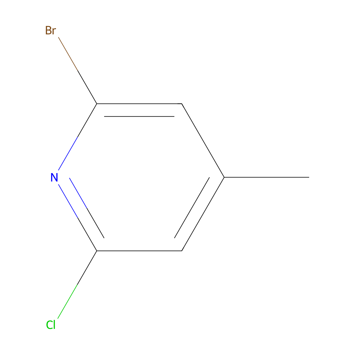 2-Bromo-6-chloro-4-methylpyridine molecular structure, CAS 157329-89-0