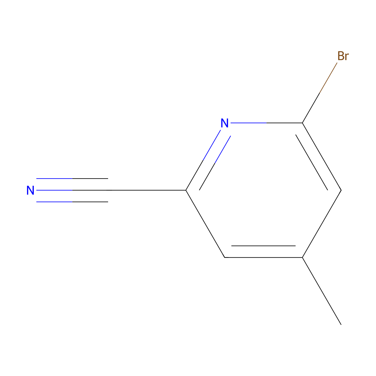 6-Bromo-4-methyl-2-pyridinecarbonitrile molecular structure, CAS 157329-90-3