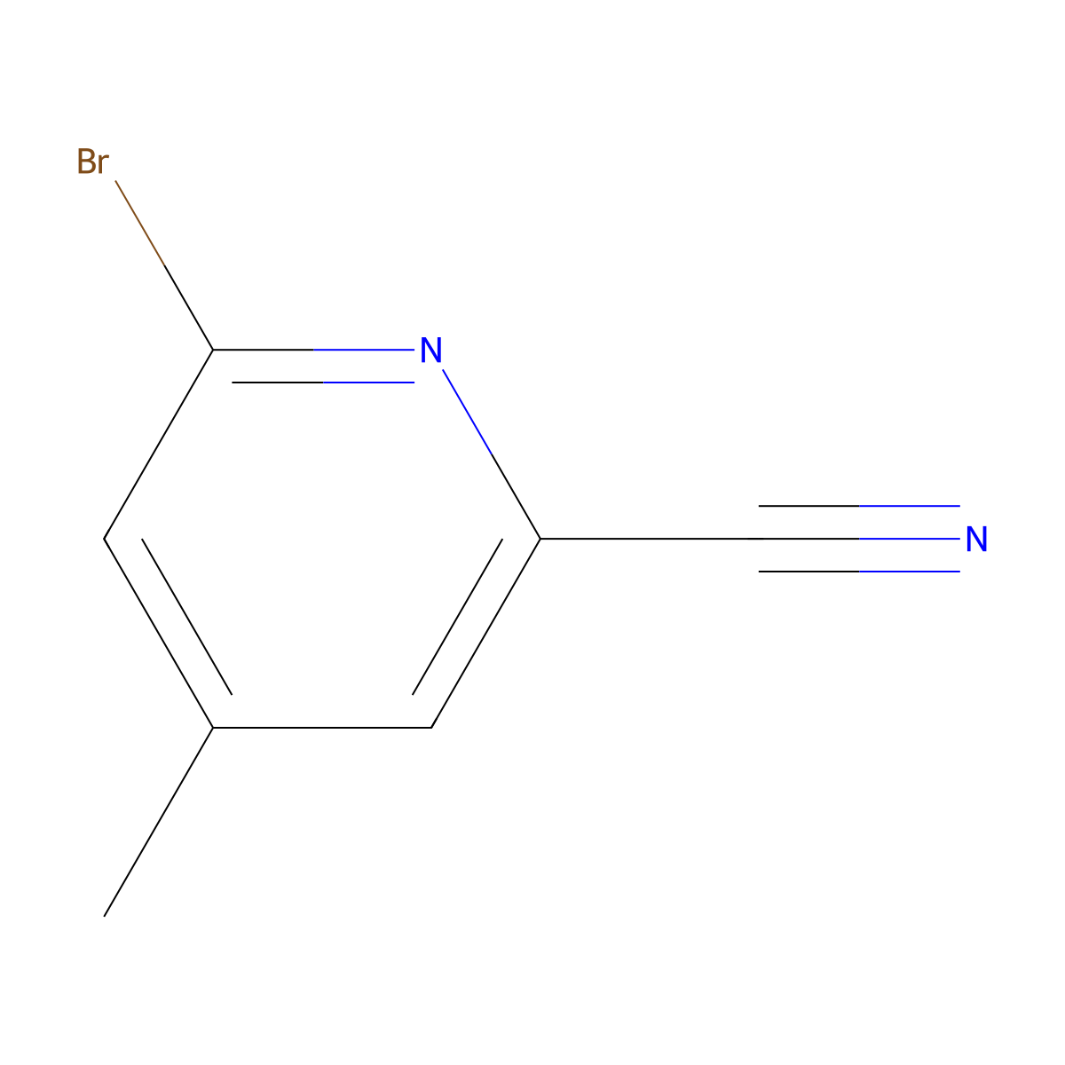 6-Bromo-4-methyl-2-pyridinecarbonitrile molecular structure, CAS 157329-90-3