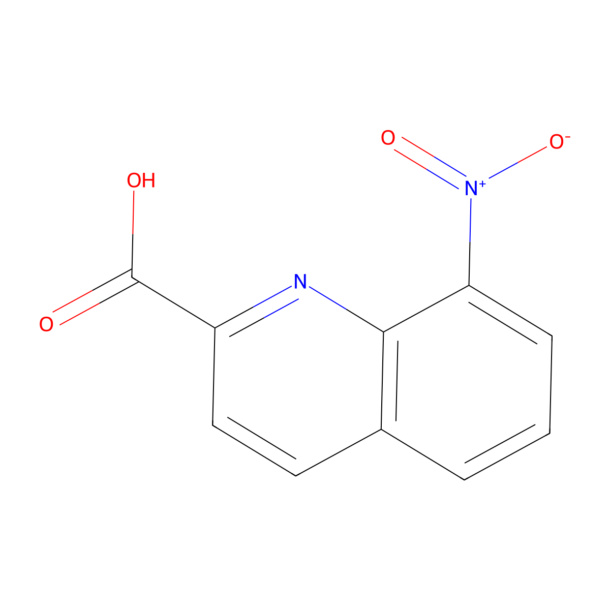 8-Nitroquinoline-2-carboxylic acid molecular structure, CAS 15733-85-4