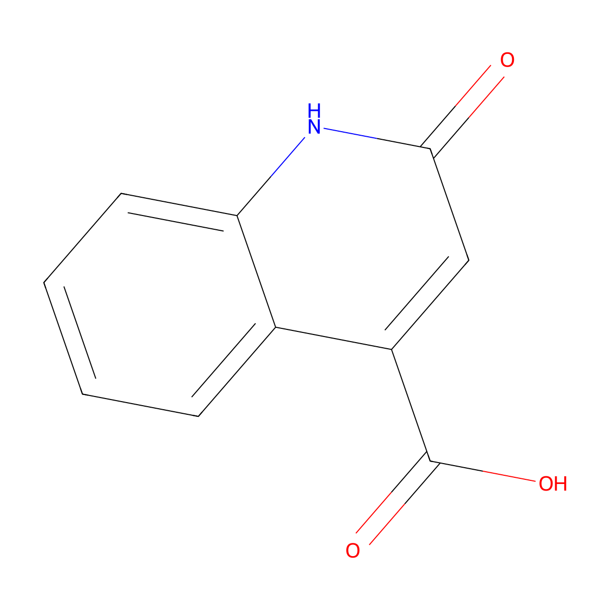 2-Hydroxyquinoline-4-carboxylic acid molecular structure, CAS 15733-89-8