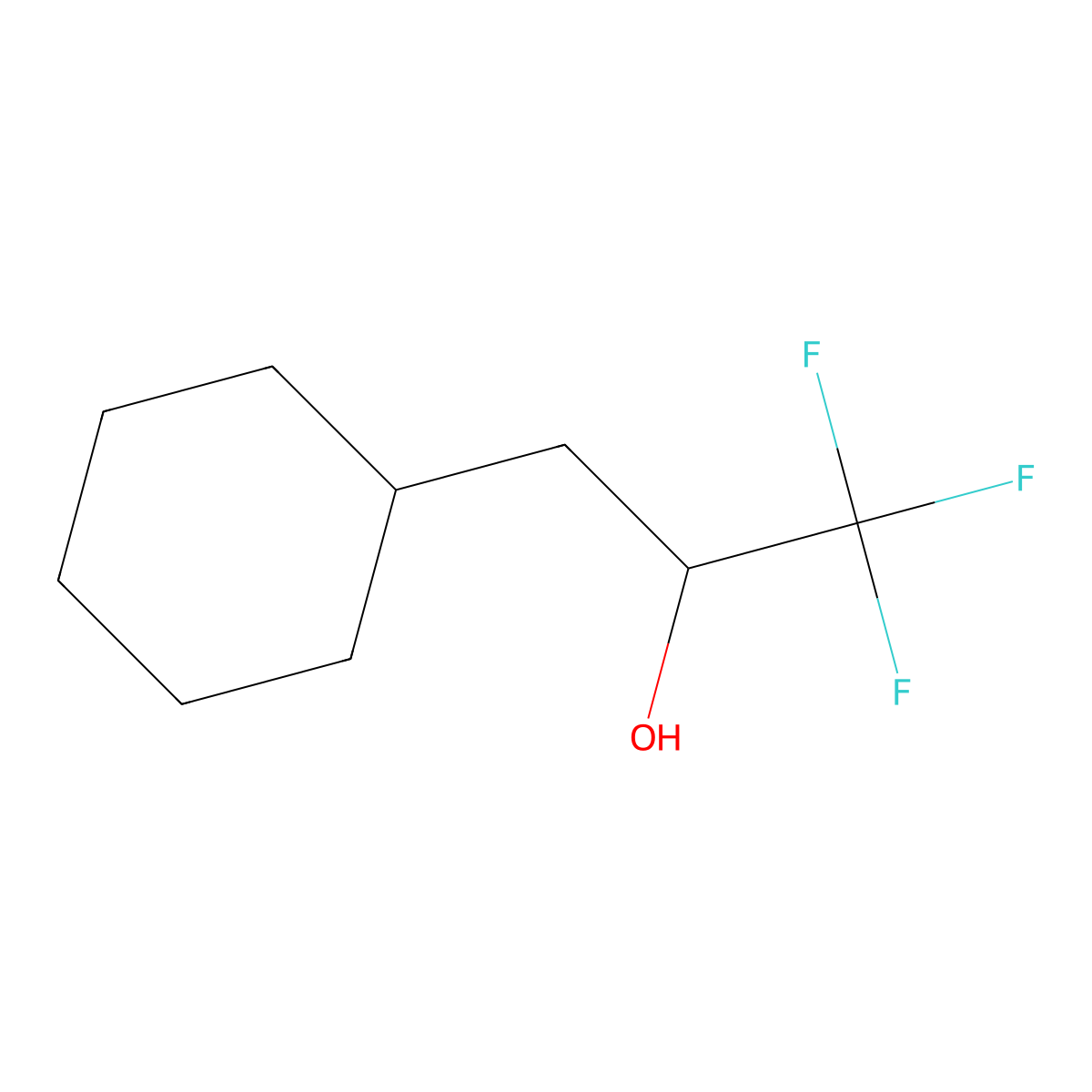 3-Cyclohexyl-1,1,1-trifluoropropan-2-ol molecular structure, CAS 157330-89-7