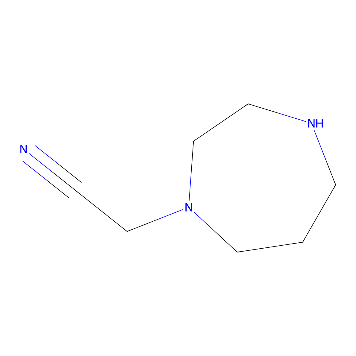 2-(1,4-Diazepan-1-YL)acetonitrile molecular structure, CAS 157341-35-0