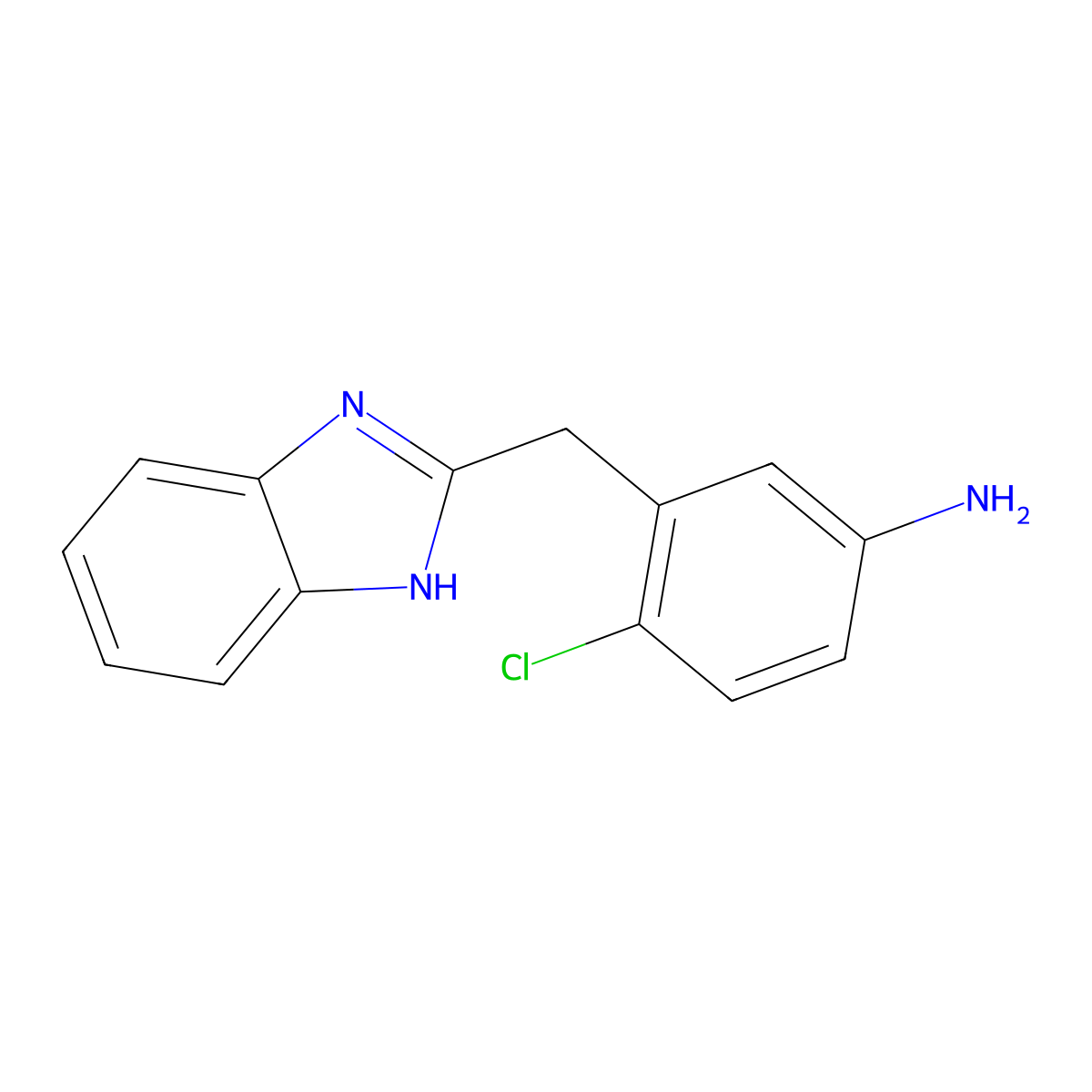 3-((1H-benzo[d]imidazol-2-yl)methyl)-4-chloroaniline molecular structure, CAS 1573547-17-7