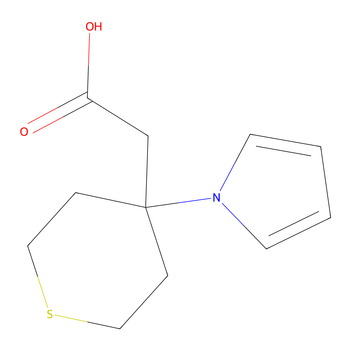 [4-(1H-pyrrol-1-yl)tetrahydro-2H-thiopyran-4-yl]acetic acid molecular structure, CAS 1573547-22-4