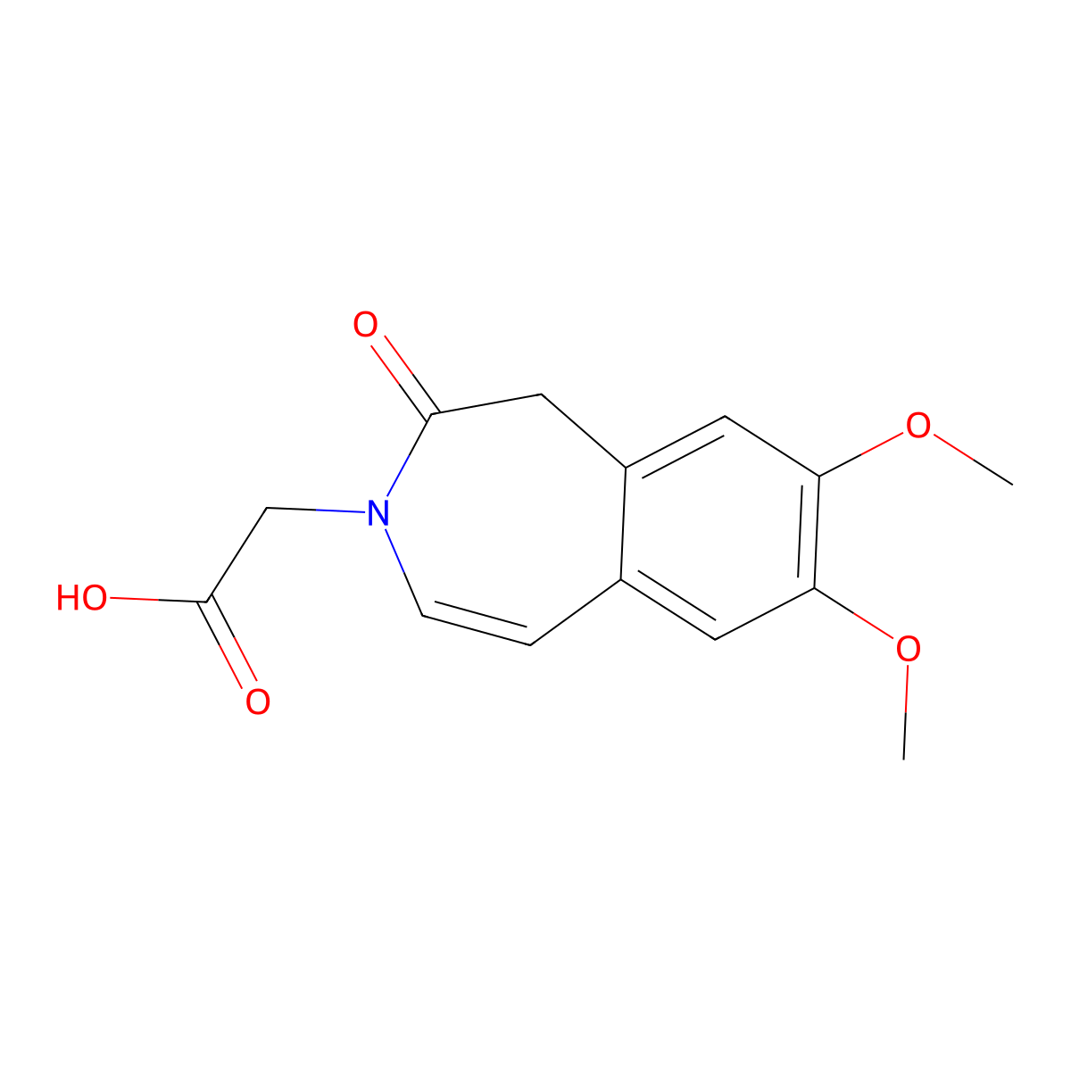 (7,8-dimethoxy-2-oxo-1,2-dihydro-3H-3-benzazepin-3-yl)acetic acid molecular structure, CAS 1573547-27-9