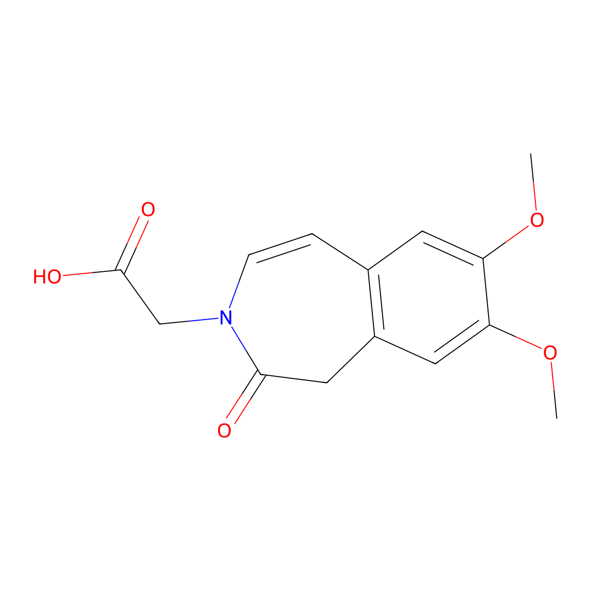 (7,8-dimethoxy-2-oxo-1,2-dihydro-3H-3-benzazepin-3-yl)acetic acid molecular structure, CAS 1573547-27-9