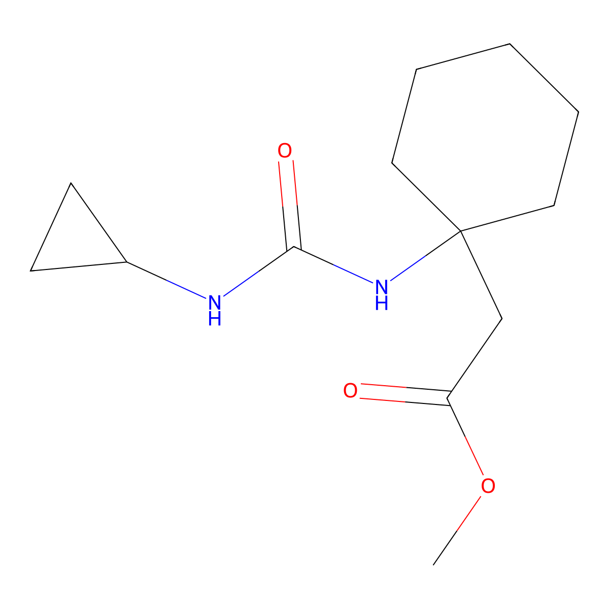 Methyl {1-[(cyclopropylcarbamoyl)amino]cyclohexyl}acetate molecular structure, CAS 1573547-28-0