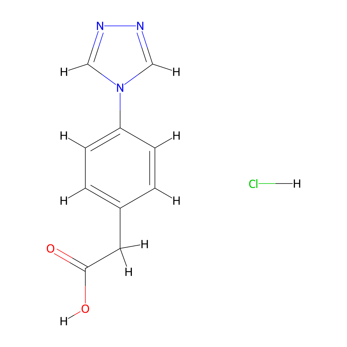 2-(4-(4H-1,2,4-triazol-4-yl)phenyl)acetic acid hydrochloride molecular structure, CAS 1573547-29-1