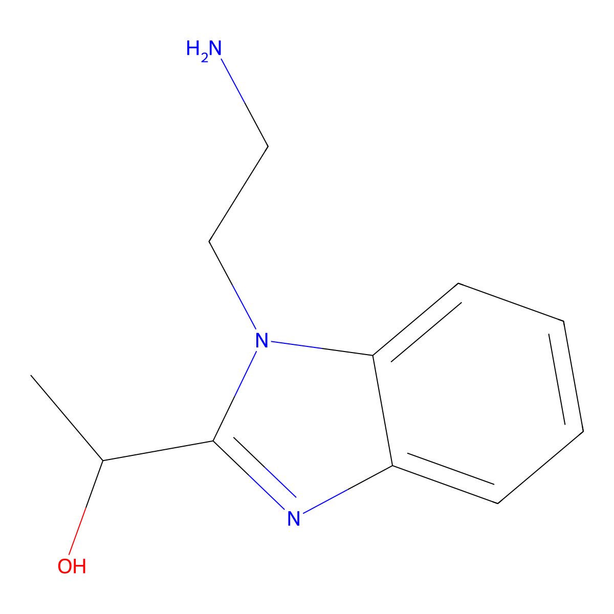 1-[1-(2-aminoethyl)-1H-benzimidazol-2-yl]ethanol molecular structure, CAS 1573547-32-6