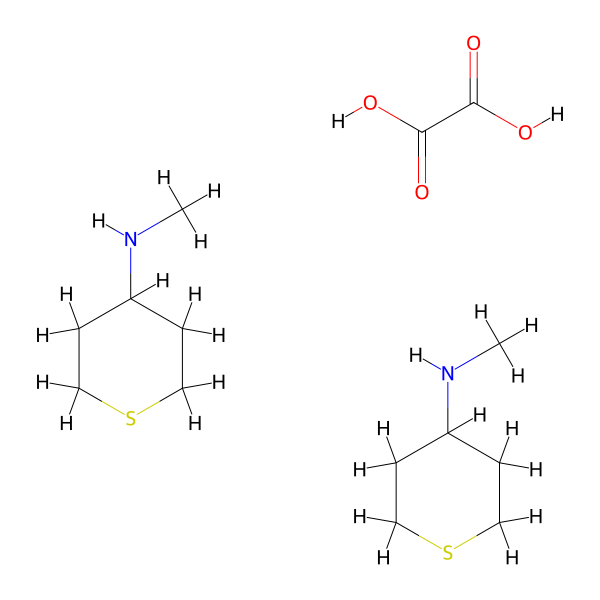 N-methyltetrahydro-2H-thiopyran-4-amine hemioxalate molecular structure, CAS 1573547-36-0