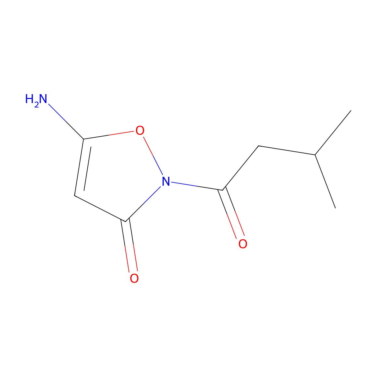 5-amino-2-(3-methylbutanoyl)isoxazol-3(2H)-one molecular structure, CAS 1573547-55-3