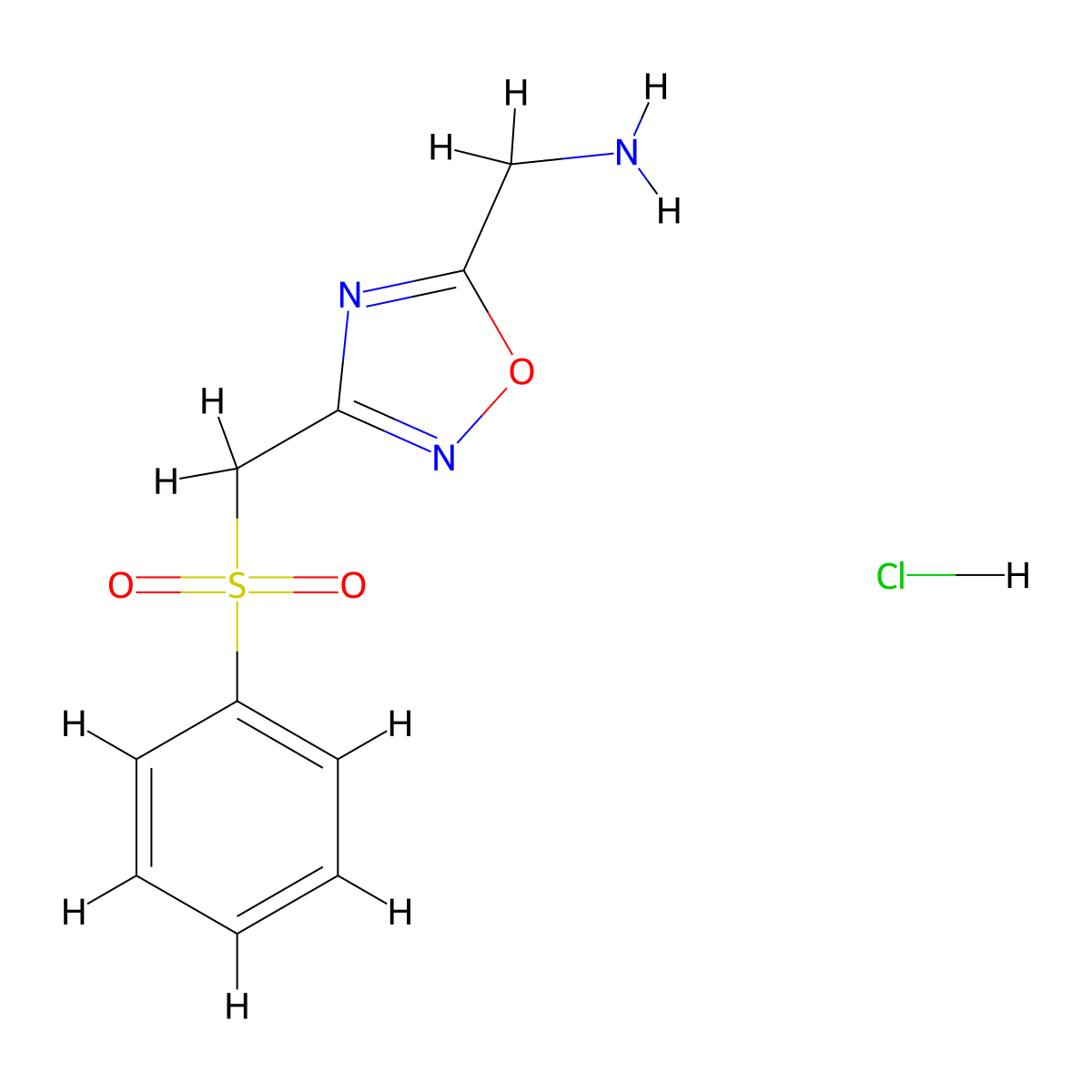 (3-((Phenylsulfonyl)methyl)-1,2,4-oxadiazol-5-yl)methanamine hydrochloride molecular structure, CAS 1573547-68-8