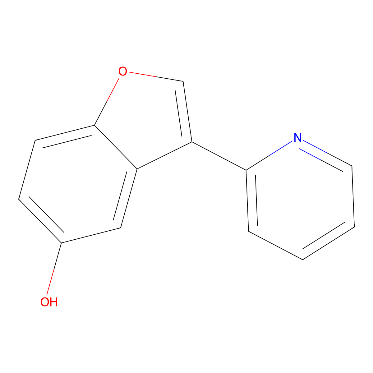 3-(Pyridin-2-yl)-1-benzofuran-5-ol molecular structure, CAS 1573547-72-4