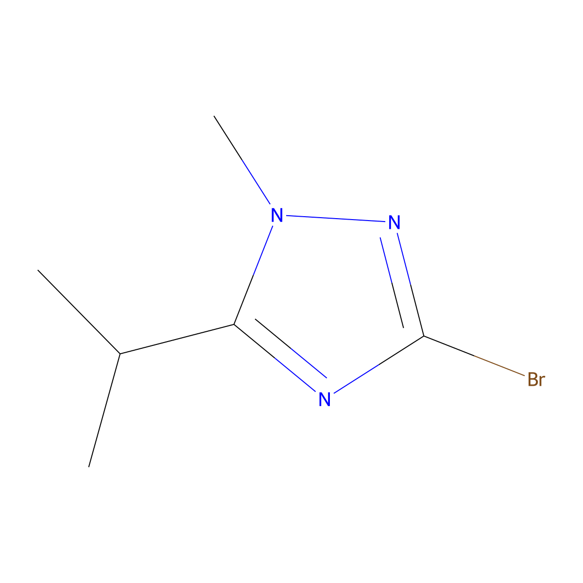 3-bromo-1-methyl-5-(propan-2-yl)-1H-1,2,4-triazole molecular structure, CAS 1573547-76-8