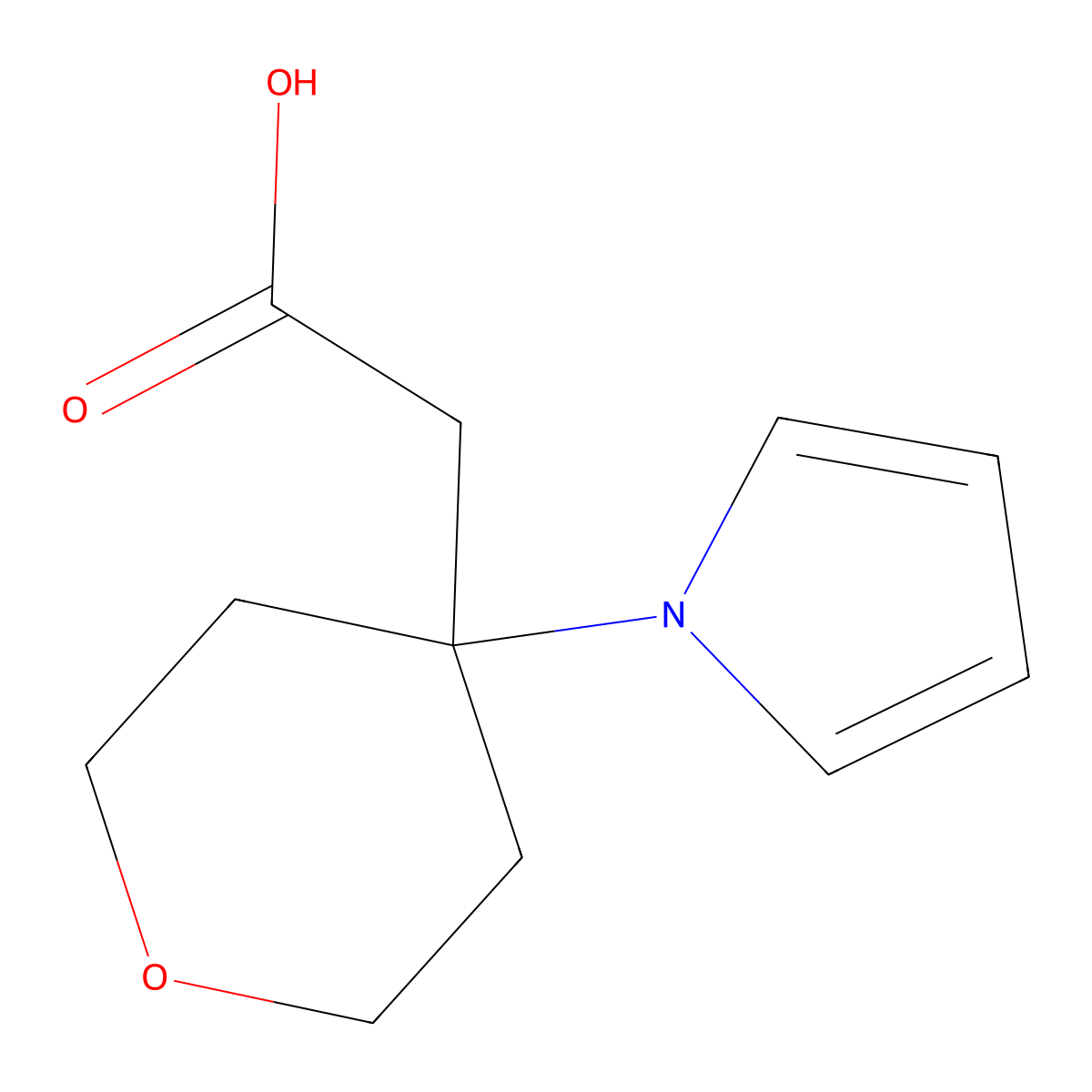 2-(4-(1H-Pyrrol-1-yl)tetrahydro-2H-pyran-4-yl)acetic acid molecular structure, CAS 1573547-77-9