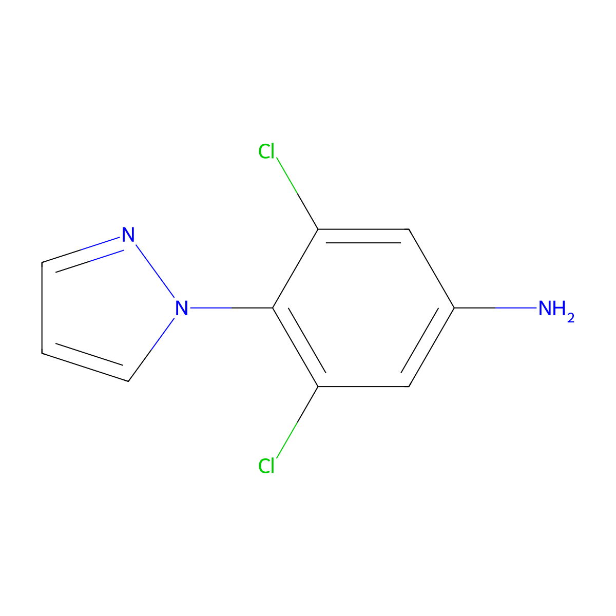 3,5-dichloro-4-(1H-pyrazol-1-yl)aniline molecular structure, CAS 1573547-86-0