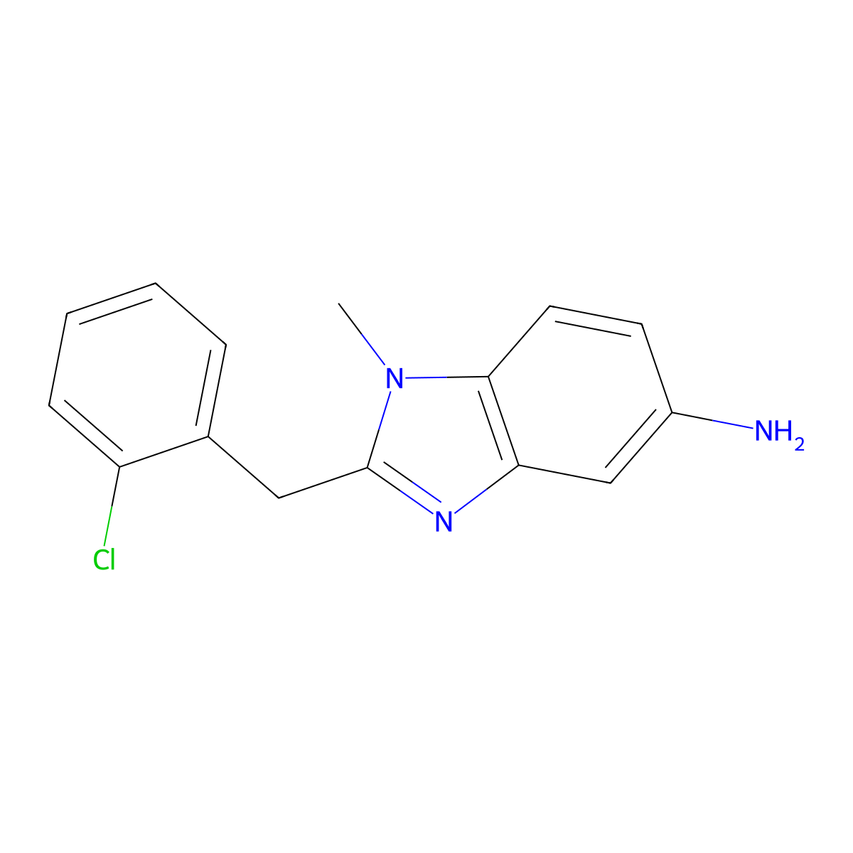 2-(2-chlorobenzyl)-1-methyl-1H-benzimidazol-5-amine molecular structure, CAS 1573547-87-1