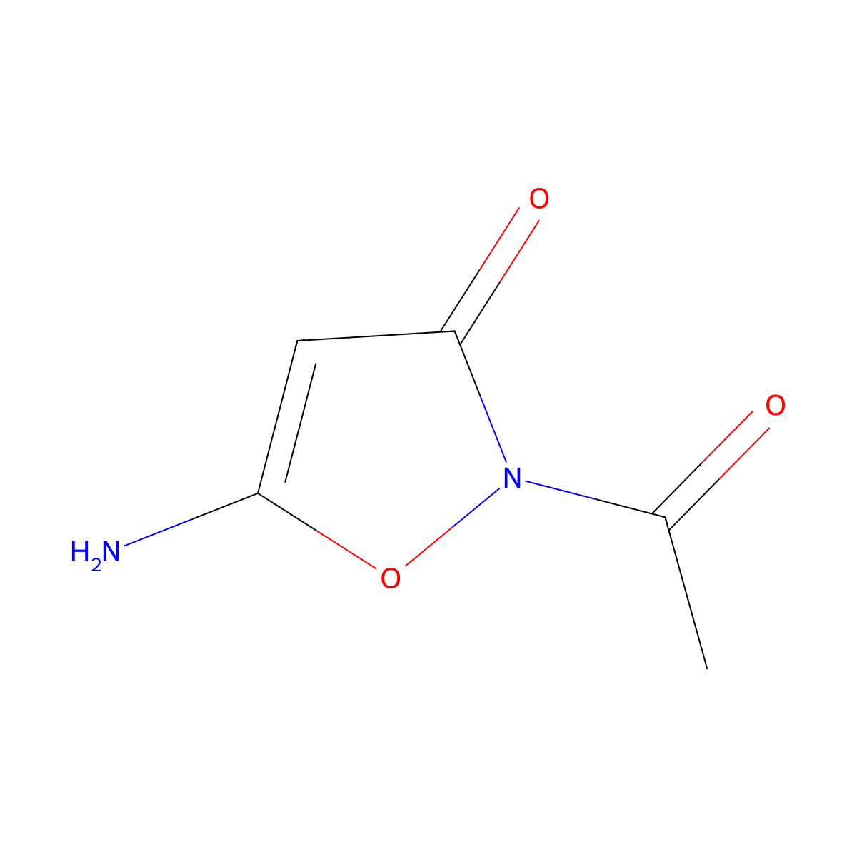 2-acetyl-5-aminoisoxazol-3(2H)-one molecular structure, CAS 1573547-89-3