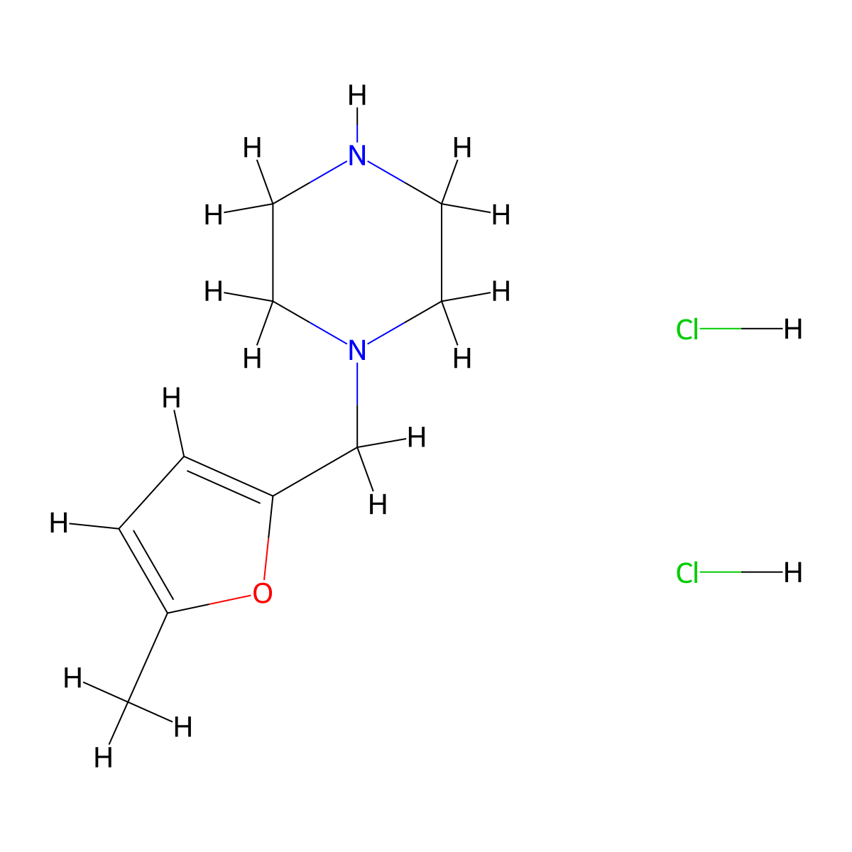 1-((5-Methylfuran-2-yl)methyl)piperazine dihydrochloride molecular structure, CAS 1573547-90-6