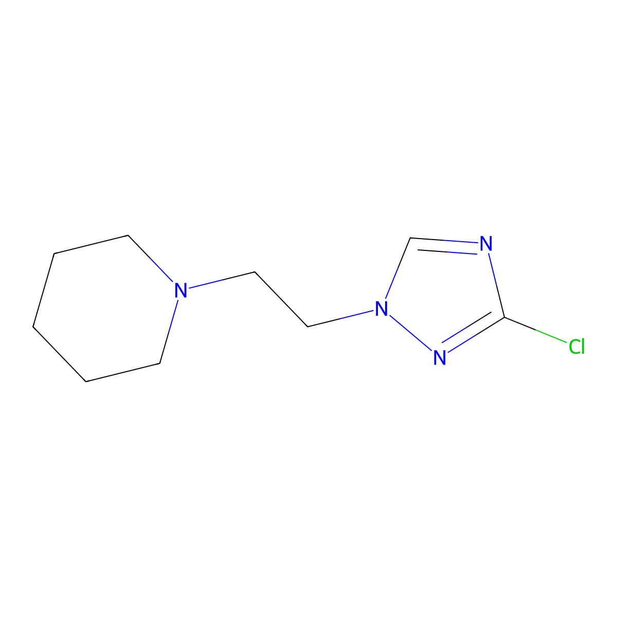 1-[2-(3-chloro-1H-1,2,4-triazol-1-yl)ethyl]piperidine molecular structure, CAS 1573547-91-7