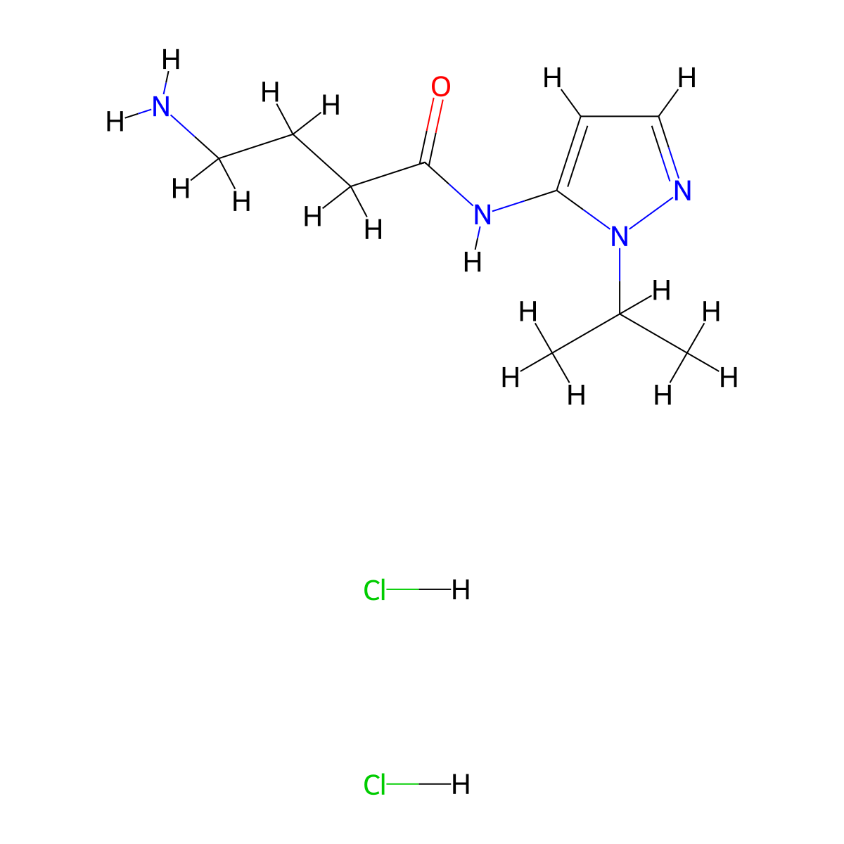 4-amino-N-(1-isopropyl-1H-pyrazol-5-yl)butanamide dihydrochloride molecular structure, CAS 1573547-94-0