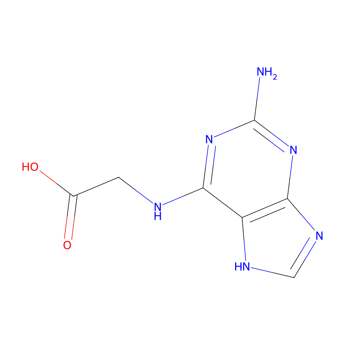 N-(2-amino-9H-purin-6-yl)glycine molecular structure, CAS 1573548-00-1