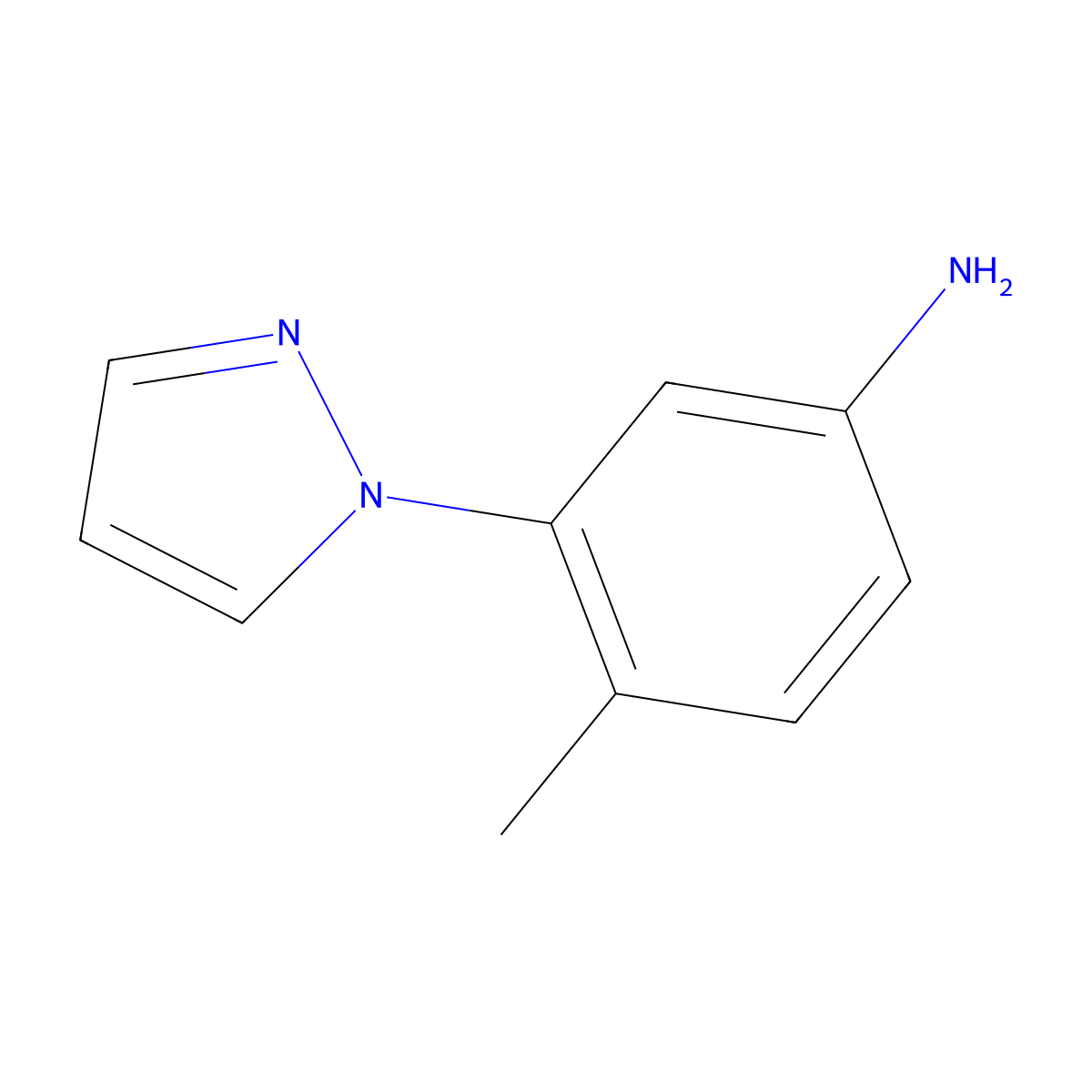 4-methyl-3-(1H-pyrazol-1-yl)aniline molecular structure, CAS 1573548-05-6