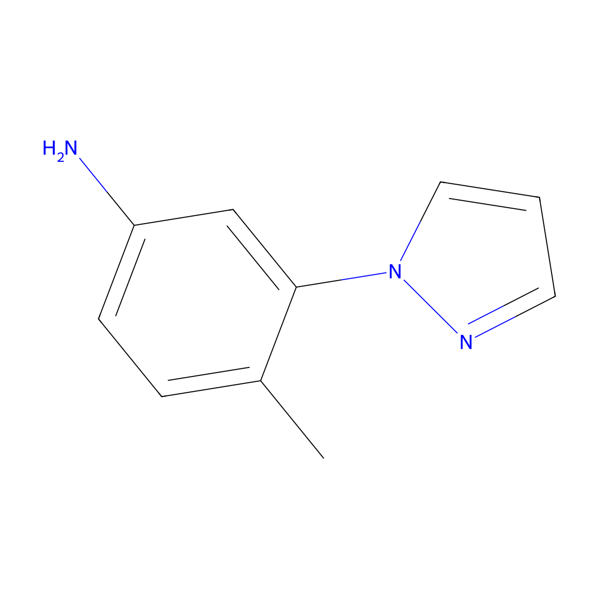 4-methyl-3-(1H-pyrazol-1-yl)aniline molecular structure, CAS 1573548-05-6
