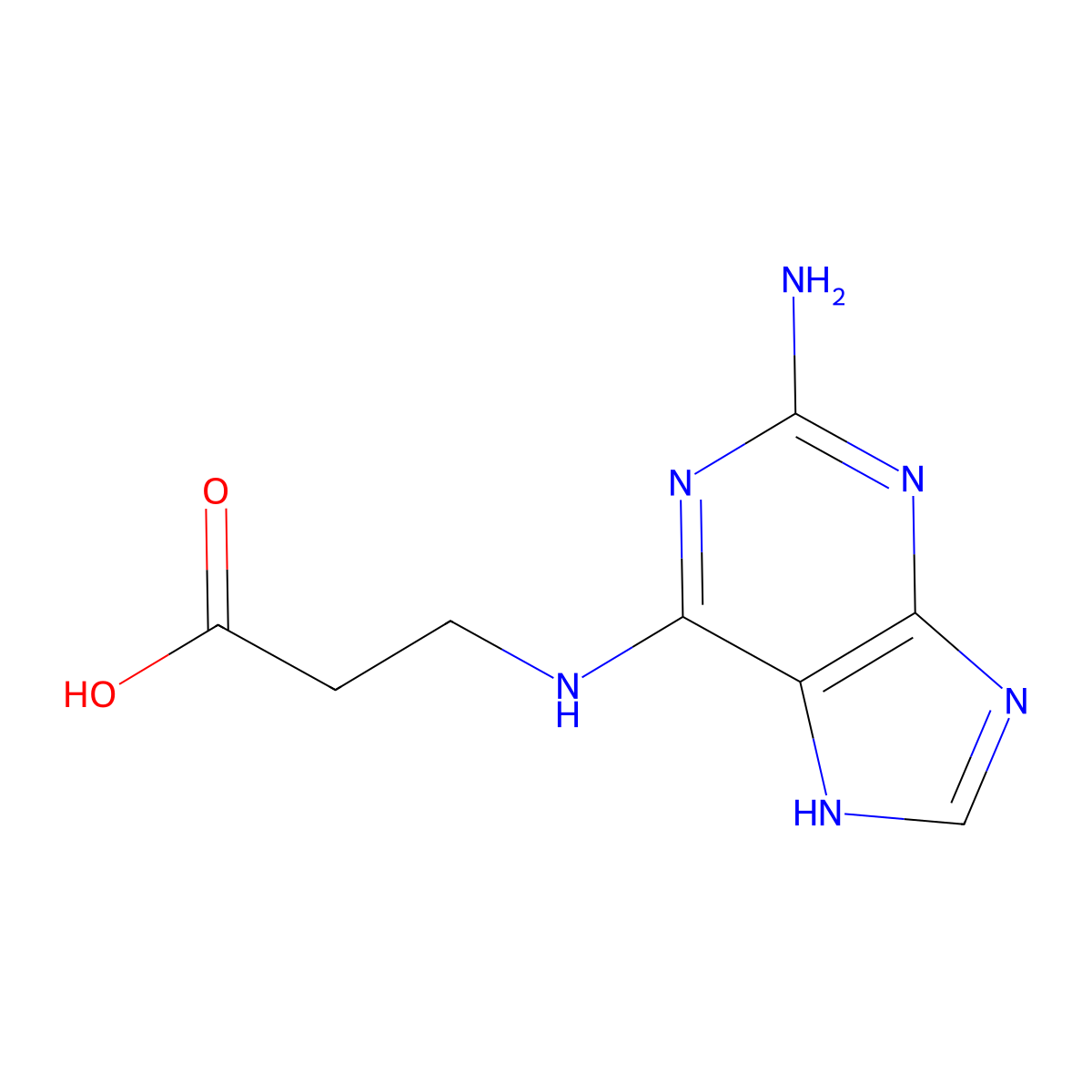 3-[(2-amino-9H-purin-6-yl)amino]propanoic acid molecular structure, CAS 1573548-09-0