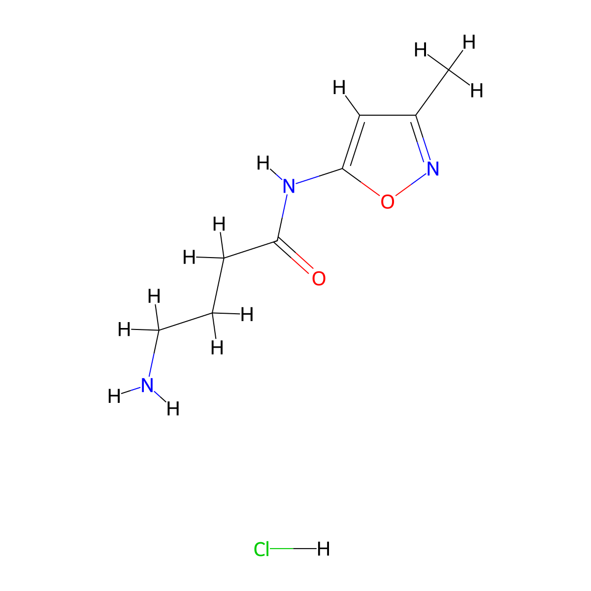 4-amino-N-(3-methylisoxazol-5-yl)butanamide hydrochloride molecular structure, CAS 1573548-12-5