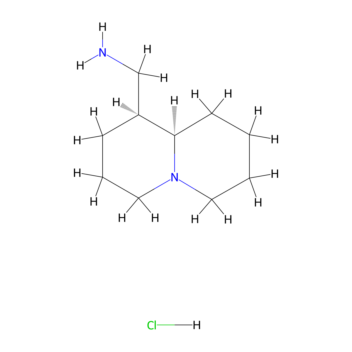 ((1S,9AR)-octahydro-2H-quinolizin-1-yl)methanamine hydrochloride molecular structure, CAS 1573548-26-1