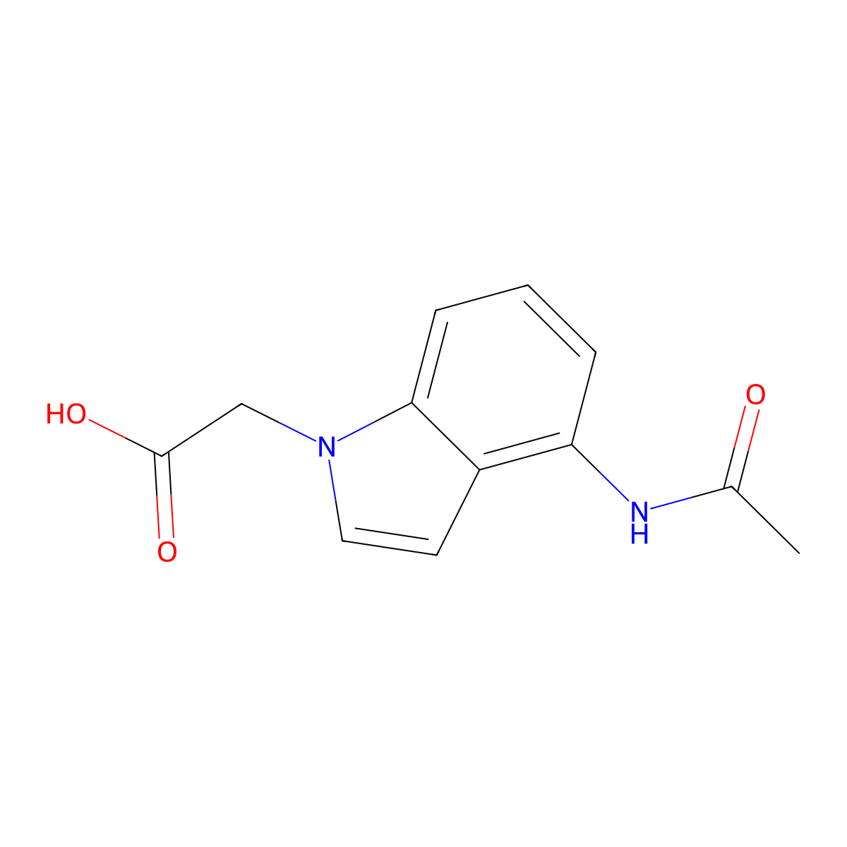 1H-Indole-1-acetic acid, 4-(acetylamino)- molecular structure, CAS 1573548-32-9