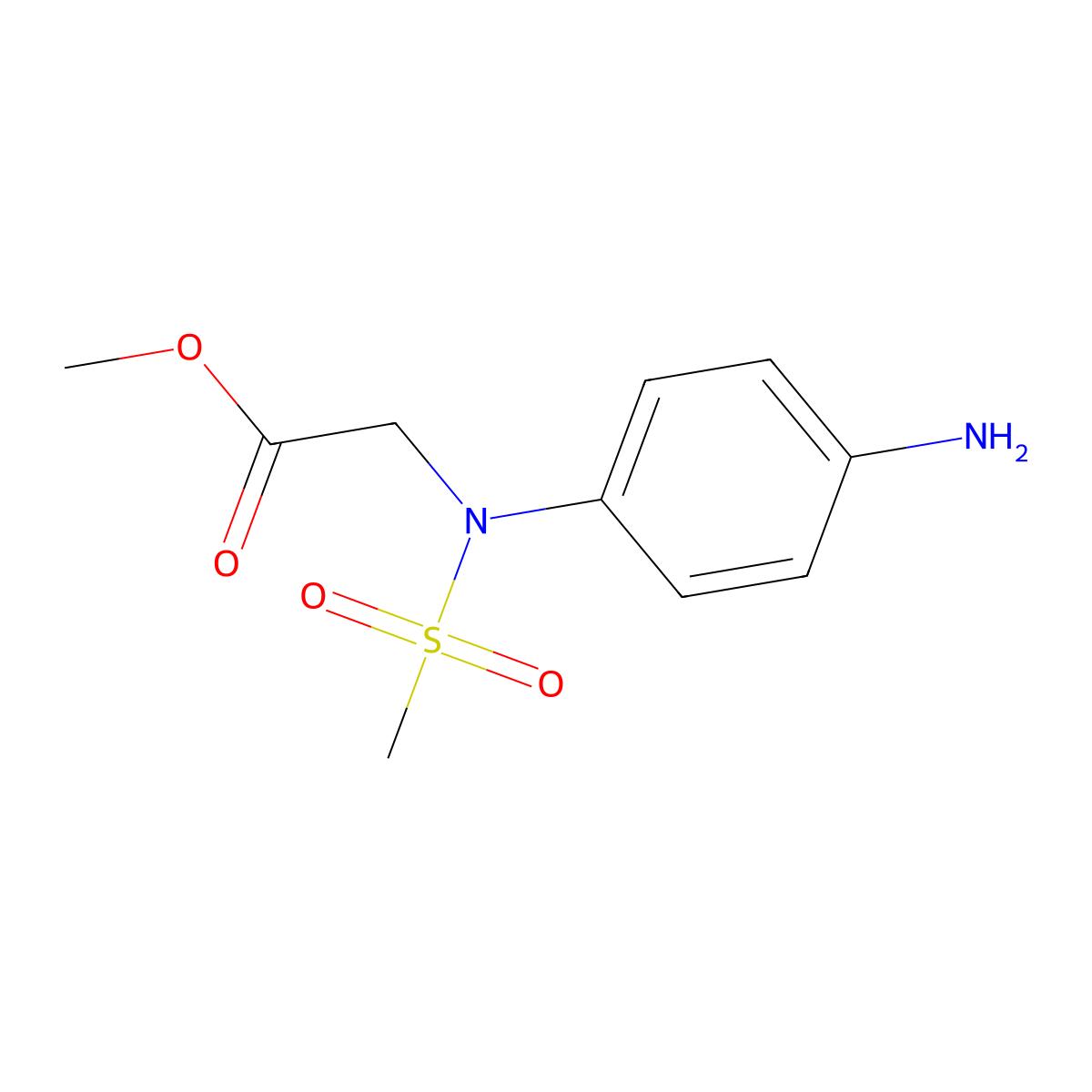 methyl N-(4-aminophenyl)-N-(methylsulfonyl)glycinate molecular structure, CAS 1573548-39-6
