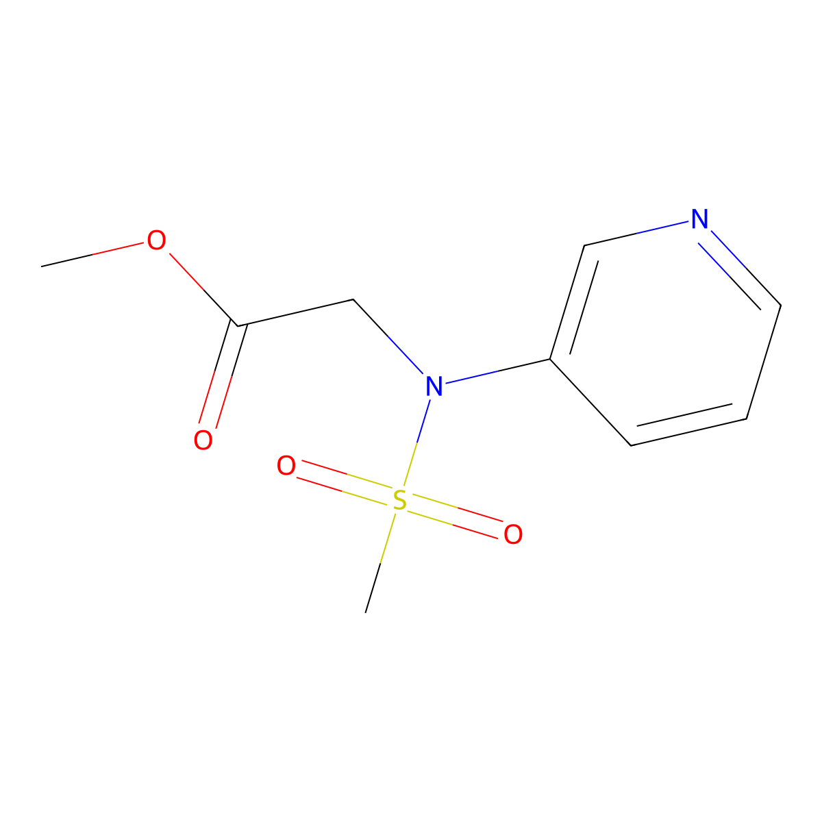 methyl N-(methylsulfonyl)-N-pyridin-3-ylglycinate molecular structure, CAS 1573548-49-8