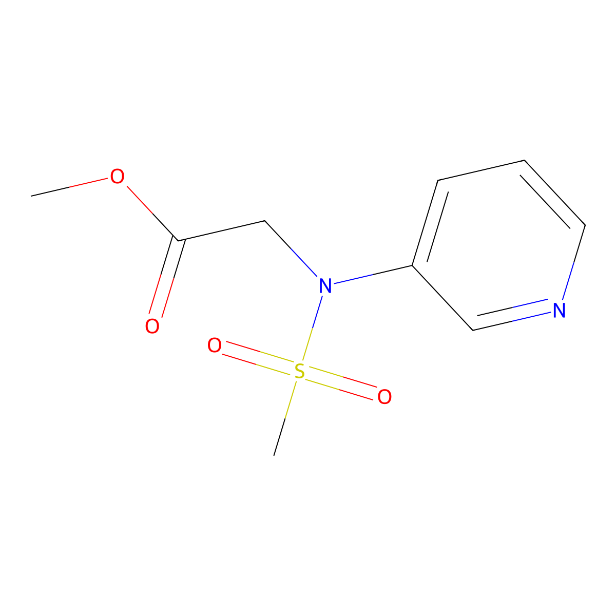 methyl N-(methylsulfonyl)-N-pyridin-3-ylglycinate molecular structure, CAS 1573548-49-8