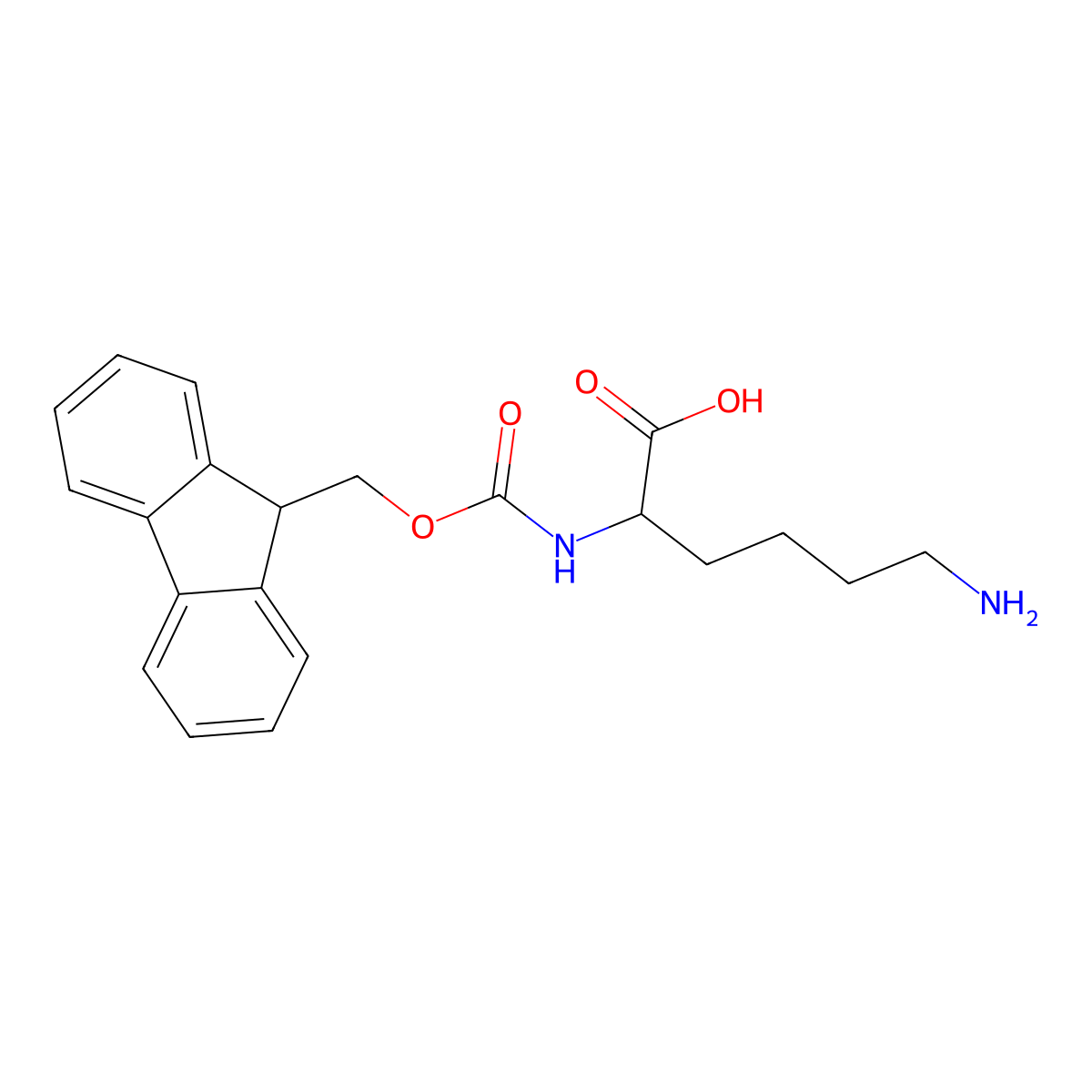 N2-((9H-Fluoren-9-ylmethoxy)carbonyl)lysine molecular structure, CAS 157355-75-4