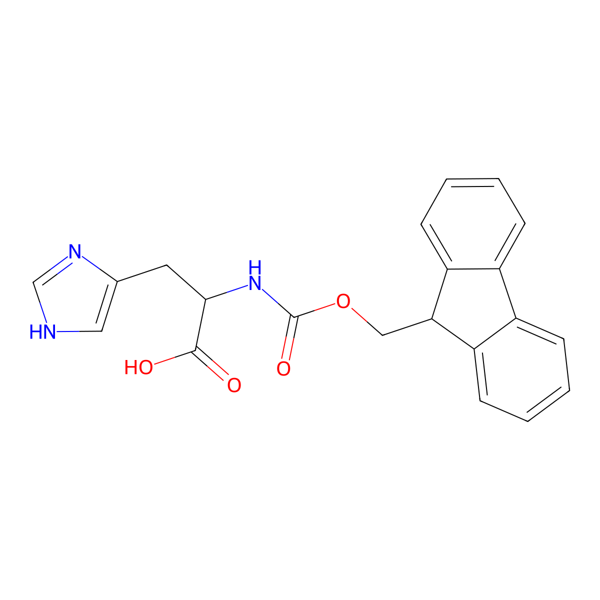 Fmoc-DL-histidine molecular structure, CAS 157355-76-5