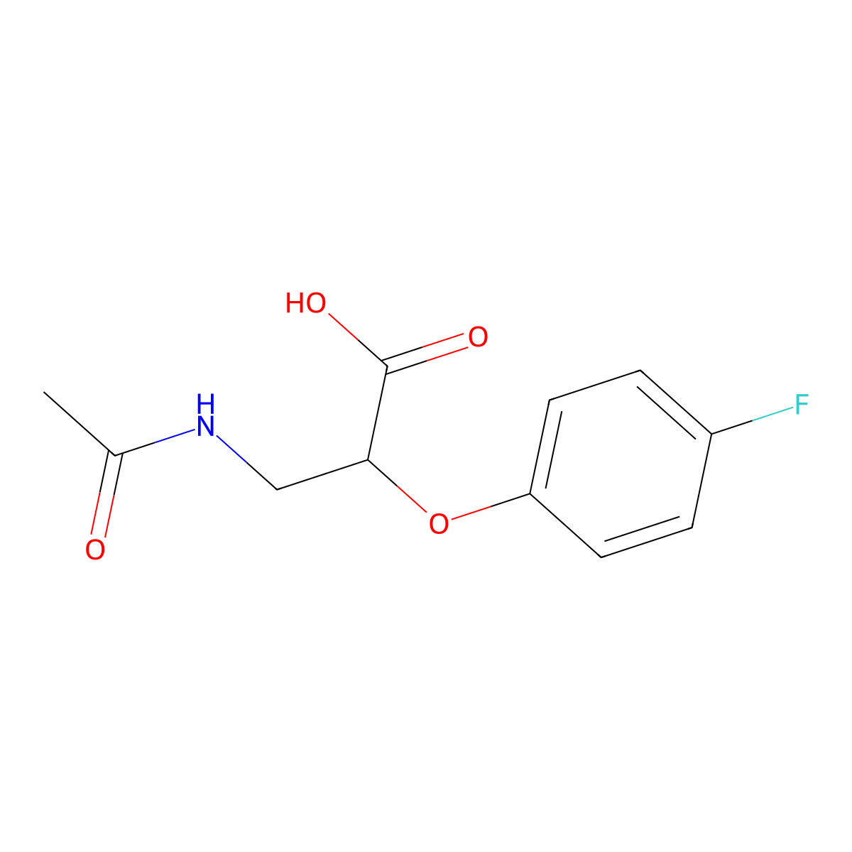 3-Acetamido-2-(4-fluorophenoxy)propanoic acid molecular structure, CAS 1573595-33-1