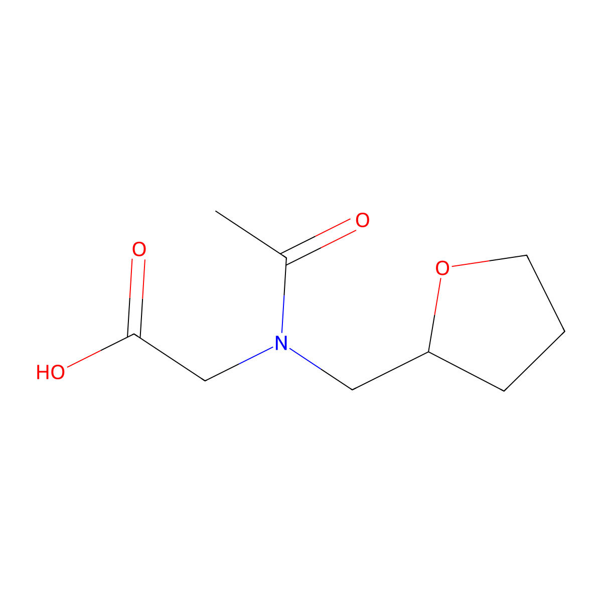 2-{N-[(oxolan-2-yl)methyl]acetamido}acetic acid molecular structure, CAS 1573635-83-2
