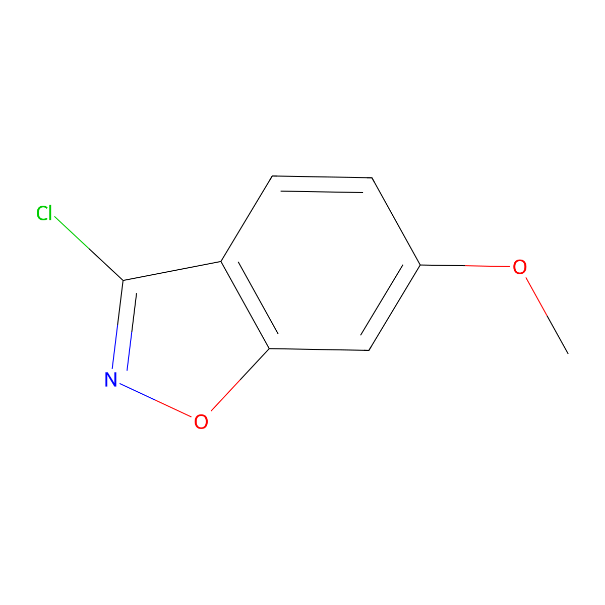 3-Chloro-6-methoxy-1,2-benzoxazole molecular structure, CAS 157368-32-6