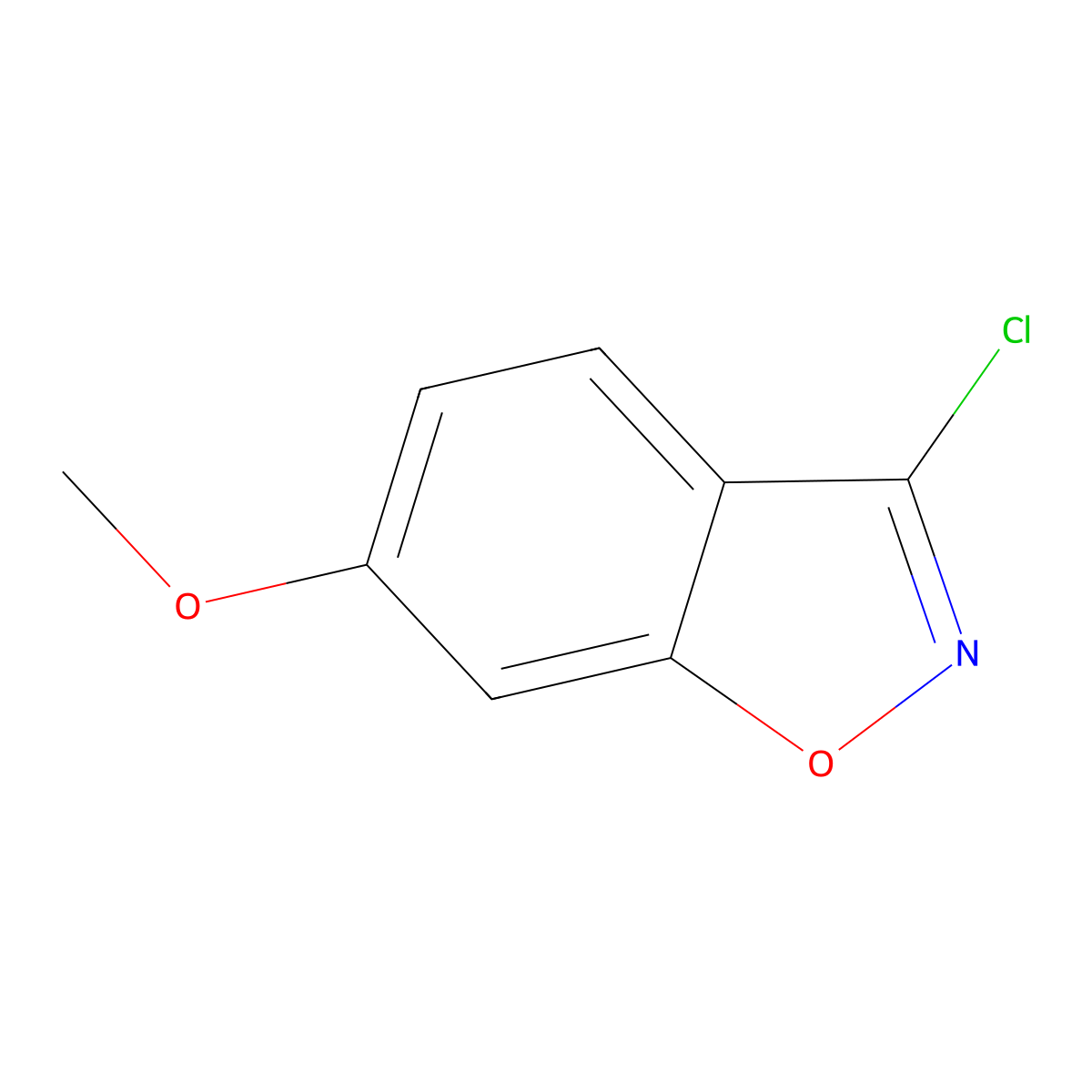 3-Chloro-6-methoxy-1,2-benzoxazole molecular structure, CAS 157368-32-6