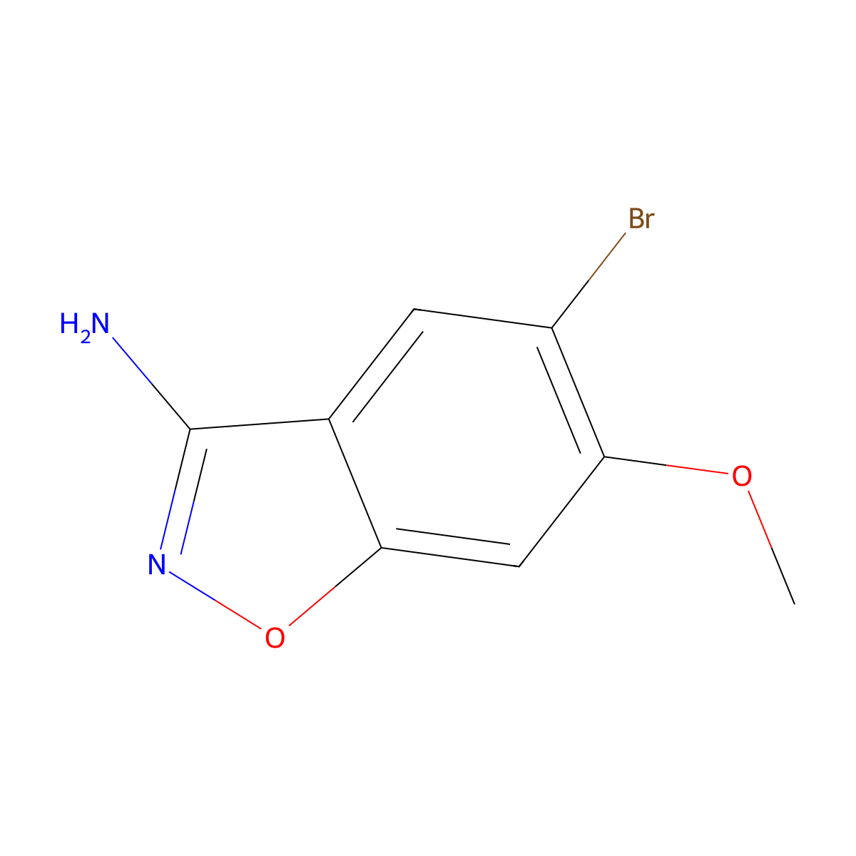 5-Bromo-6-methoxybenzo[d]isoxazol-3-ylamine molecular structure, CAS 157368-85-9