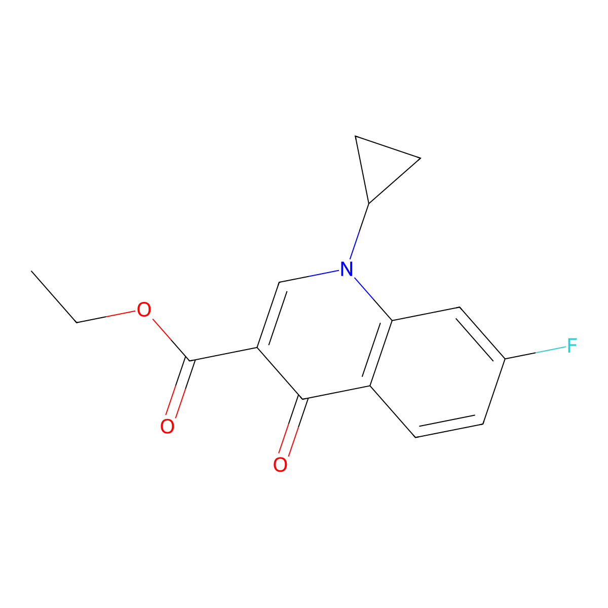 Ethyl 1-cyclopropyl-7-fluoro-1,4-dihydro-4-oxo-3-quinolinecarboxylate molecular structure, CAS 157372-98-0